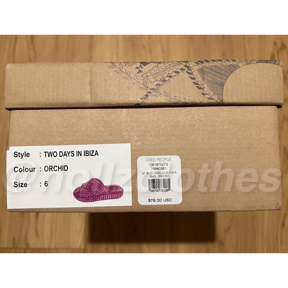 Free People Two Days In Ibiza Terry Slides Orchid 6 - Picture 5 of 16